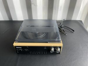 中古品☆Hofeinz レコードプレーヤー Bluetooth 出力 ラジオ付 3スピード 33/45/78 rpm スピーカー付きターンテーブル オーディオ機器 