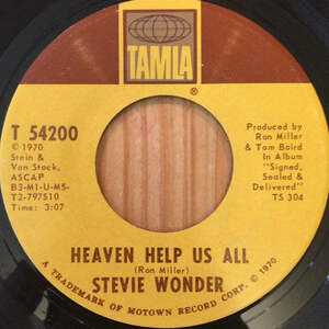 STEVIE WONDER HEAVEN HELP US ALL / I GOTTA HAVE A SONG 45's 7インチ