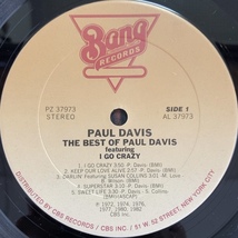 PAUL DAVIS THE BEST OF PAUL DAVIS FEATURING I GO CRAZY LP_画像3