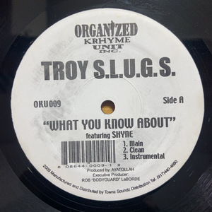 TROY S.L.U.G.S. WHAT YOU KNOW ABOUT 12インチ シングル