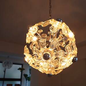  ムラノグラス イタリア ムラーノ ミッドセンチュリー シャンデリア スプートニク アンティーク ビンテージ Italy Murano Chandelier 1960sの画像1