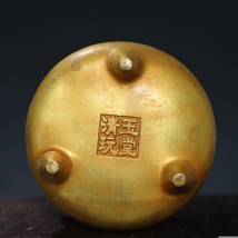 中国 清代 銅塗金薫香炉です 時代物 中國古美術 賞物 極細工 置物 希少 YF323_画像9
