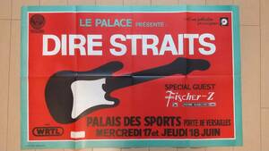 ダイアーストレイツ/マークノップラー、1980年代のパリでのコンサート告知ポスター/当時物