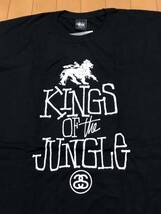 stussy KINGS OF THE JUNGLE Tシャツ Lサイズ 新品未使用品 ブラック_画像2