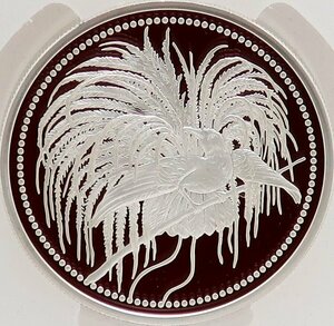 【1030】最高鑑定＋初日鑑定　パプアニューギニア　2020年　極楽鳥　20キナ2オンスプルーフ銀貨