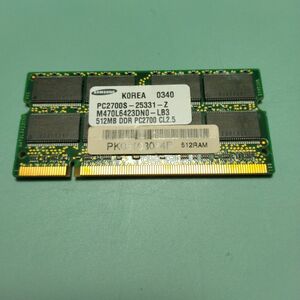 ノートPC用メモリ 512MB SAMSUNG PC2700S-25331-Z 