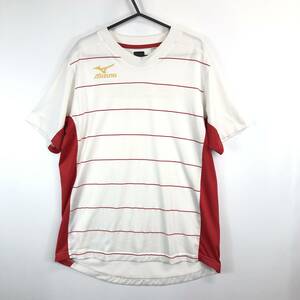 MIZUNO Mizuno leak rear short sleeves p Ractis shirt white red L size P2MA5080