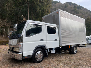 希少 静岡発 2007 Mitsubishi Fuso ジェネレーション Canter Wide Wキャブ Double cab アルミVan truck 箱vehicle