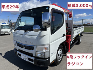 【諸費用コミ】:【下取も可能】H29年 三菱 キャンター 4段クレーン車 3tトラック 標準キャビン エルフ ダイナ デュトロ