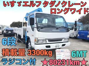 【諸費用コミ】:2003 Isuzu Elf Crane longWide TadanoCrane radio control有 6-stage 積載量 3300kg ZR296