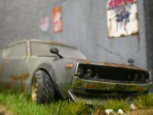  Showa Retro 1/32 NISSAN Skyline 2000GT-R Ken&Mary .. geo лама конечный продукт с футляром 