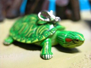 * turtle san strap for mobile phone green game# small ..ta-toru strap * pet accessory netsuke 