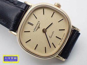 LONGINES ロンジン レディースウォッチ 6333-960 K18 金無垢 クォーツ 革ベルト 中古A- 【送料無料】 B-2193