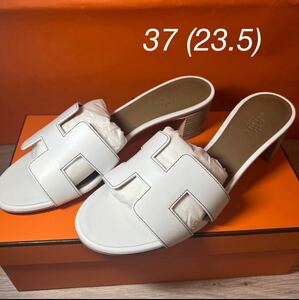 【新品未使用】 HERMES オアジス　37 (23.5)白　ホワイト　