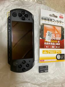 PSP ソニー　モンハンモデル　モンスターハンター　PSP-3000 極美品　メモリースティック　保護フィルム付き