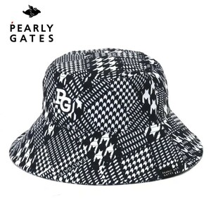 ★新品正規品 PEARLYGATES/パーリーゲイツ 千鳥アーガイル柄ハット (UNISEX)汗取りパット付き、サイズ調整可能