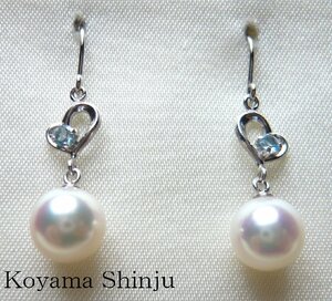  new goods * Oyama pearl *1 jpy ~ newest pretty! Heart design!.... beautiful! rarity flower . class color!...book@ pearl / half shining stone american pearl earrings 