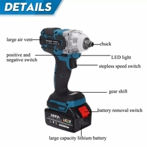 Ac-05 電動工具 インパクトレンチ ドライバー コードレス ブラシレス バッテリー付 マキタ makita 18V 互換_画像7