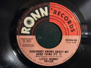 Little Johnny Taylor ： Everybody Knows About My Good Thing 7'' / 45s (( ビッグヒット! / Deep Soul ))(( 落札5点で送料当方負担