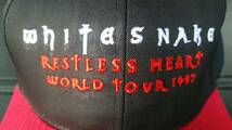 送料無料 WHITESNAKE キャップ 帽子 当時物 新品 未使用 ブラック/レッド 黒/赤 RESTLESS HEART WORLD TOUR 1997 ライブグッズ 1個 56cm_画像5
