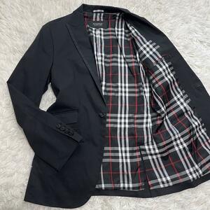 廃盤品!! Burberry BLACK lebel バーバリーブラックレーベル テーラードジャケット タキシードジャケット 裏地ノバチェック 黒 ブラック