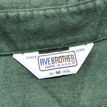 1980'S～ アメリカ製 FIVE BROTHER ファイブブラザー シャモアクロスシャツ sizeM (ビンテージ ヘビーネルシャツ BIG MAC YANK L.L.BEAN _画像4