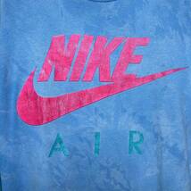 【90s】NIKE ナイキ ロングスリーブTシャツ クレイジーパターン ロゴプリント 水色 ピンク ブルーグリーン／長袖 ロンT カットソー_画像5