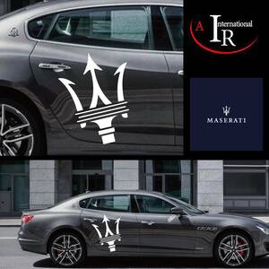 【AIR int'l製品】MASERATI★マセラティ★エンブレム★サイドステッカー★デカール★カラー選択★1枚★　クアトロポルテ　グランツーリスモ