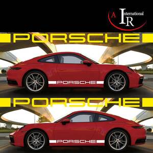 【AIR int'l製品】NEW★PORSCHE★ポルシェ★ライン★サイドステッカー★デカール★カラー選択★左右セット！