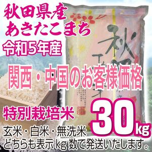 農家直送 秋田県産 令和5年 あきたこまち 30kg 特別栽培米 秋田小町 無洗米も対応