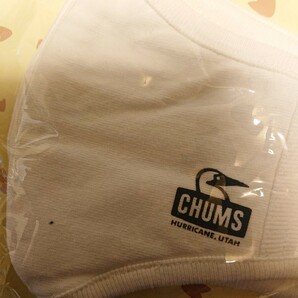 CHUMS チャムスベーシックマスク 2枚入 ［CH09-1226］ ホワイト 未使用の未開封品 左下に黒点有り サイズL 花粉症対策に 布マスクの画像5