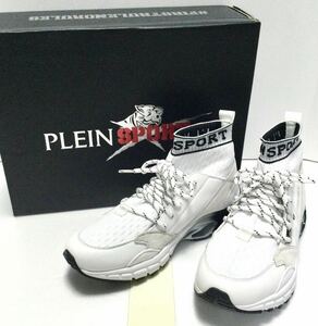 新品「PLEIN SPORT」“F19S MSC2245 STE003N/RUNNER ORIGINAL” メッシュ×レザー　ソックススニーカー SIZE:39/24.0cm-24.5cm相当