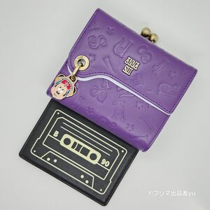 新品 ANNA SUI ディズニー DISCO! がま口 折り 財布 パープル 紫 ミニーマウス コラボ 未使用 アナスイ