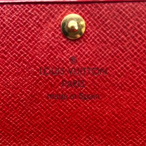 ●真贋OK 中古 LOUIS VUITTON ヴィトン 財布 エピ柄 長財布 レディース メンズ レッド 赤の画像3