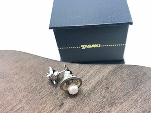 □★ 美品 TASAKI 田崎真珠 K18 SILVER パール 真珠 ピンブローチ ベルモチーフ 総重量約4.0ｇ 箱付き