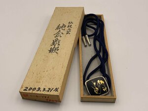 □★【伝統工芸品】輪島塗 ループタイ 銀杏 イチョウ 純銀 (S0321)