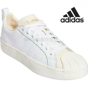 新品未使用 adidas ストリートチェック【27cm】定価8250円 クラウドフォーム アディダス 本革 カジュアル 靴 3981 白 STREET Check