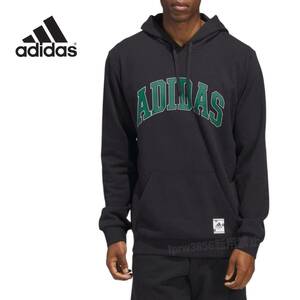 ★送料230円 アディダス ロゴ パーカー【XL】定価7700円 adidas 新品 スウェット カジュアル スポーツ フーディー 黒 ジャージ 4209 長袖