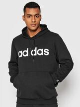 ★送料230円 アディダス【2XL】ロゴ パーカー 定価6039円 adidas 新品 カジュアル スポーツ フーディー 運動 ジャージ XO 9064 長袖 黒_画像2