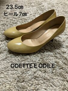 ODETTE E ODILE エナメルパンプス　ベージュ　7㎝ 