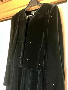 美品　高級ベルベット式服スーツ　黒　東京ソワール　9号　結婚式、披露宴、卒業・入学式