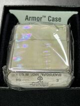 zippo 装飾 シェル アーマー 特殊加工品 SHELL Armor Case 2004年製 silver シルバー デットストック ケース 保証書_画像1