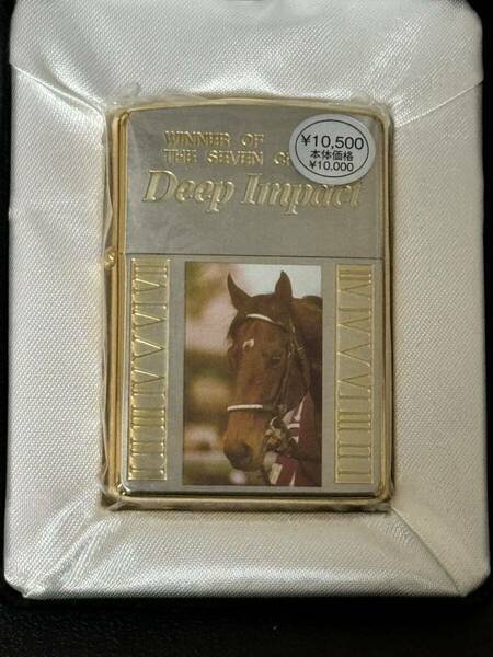 zippo ディープインパクト 七冠達成記念 限定品 DEEP IMPACT 2006年製 競馬 両面デザイン 4面 ゴールド シリアルナンバー NO.4486