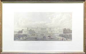 『NEW PALACE, ST JAMES'S PARK.』/ アンティーク / エッチング / 銅版画 / 彩色 / 額 / 1800年代