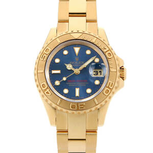 ロレックス ヨットマスター 69628 ブルー S番 中古 レディース 腕時計