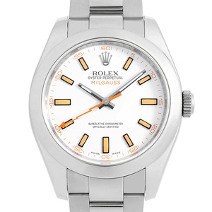 ロレックス ミルガウス 116400 ホワイト M番 中古 メンズ 腕時計