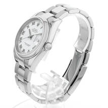 ロレックス デイトジャスト 116200 ホワイト ローマ 3列 オイスターブレス M番 中古 メンズ 腕時計_画像2