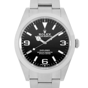 Rolex Explorer I поздний тип/белый 369 214270 Black Random Ban использовал мужские часы