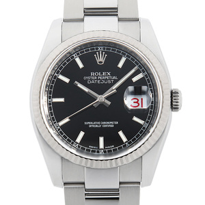 Rolex Datejust 116234 Black 3 Row Oyster Breath v Fun Используемые мужские часы