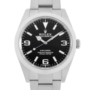 Rolex Explorer I поздний тип/белый 369 214270 Black позже тип белый 369 случайный запрет использовал мужские часы